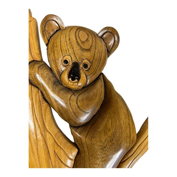 Hand‎ Carved Wooded Koala Bear Wall Hanging - Picture 2 of 5